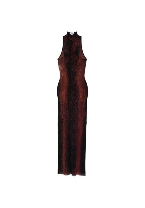 python long dress woman black and nìbrown JEAN PAUL GAULTIER | 26/01-W-DR109-M012P6000